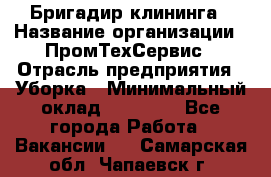 Бригадир клининга › Название организации ­ ПромТехСервис › Отрасль предприятия ­ Уборка › Минимальный оклад ­ 30 000 - Все города Работа » Вакансии   . Самарская обл.,Чапаевск г.